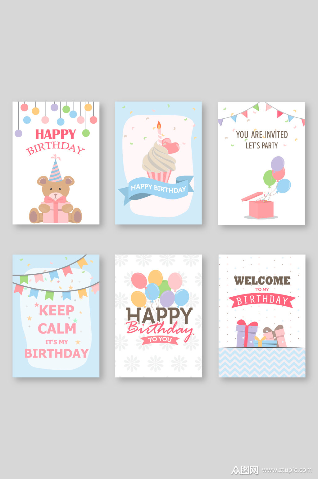 生日祝福生日会卡片模板下载-编号608160-众图网