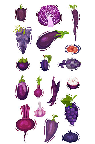 紫色蔬菜水果矢量元素