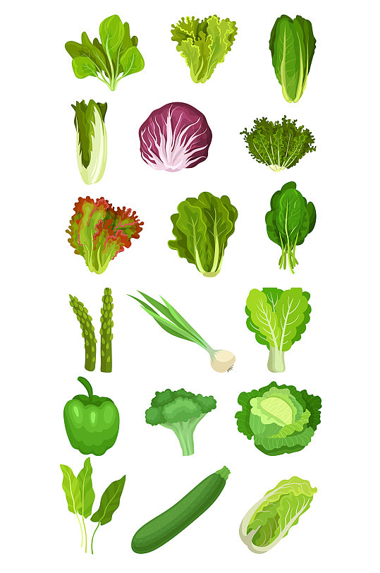绿色蔬菜矢量手绘元素