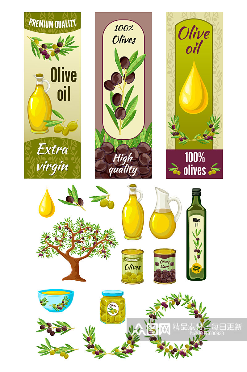 橄榄油广告banner元素素材
