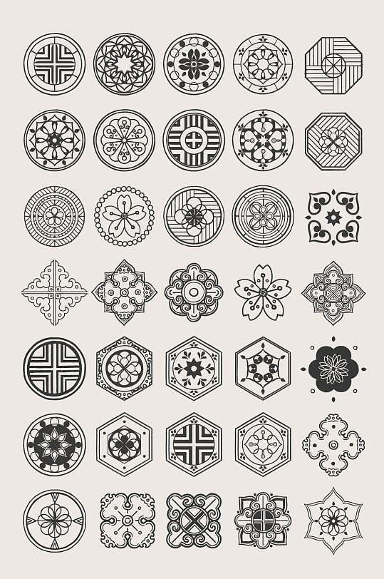 古典复古矢量图形图案