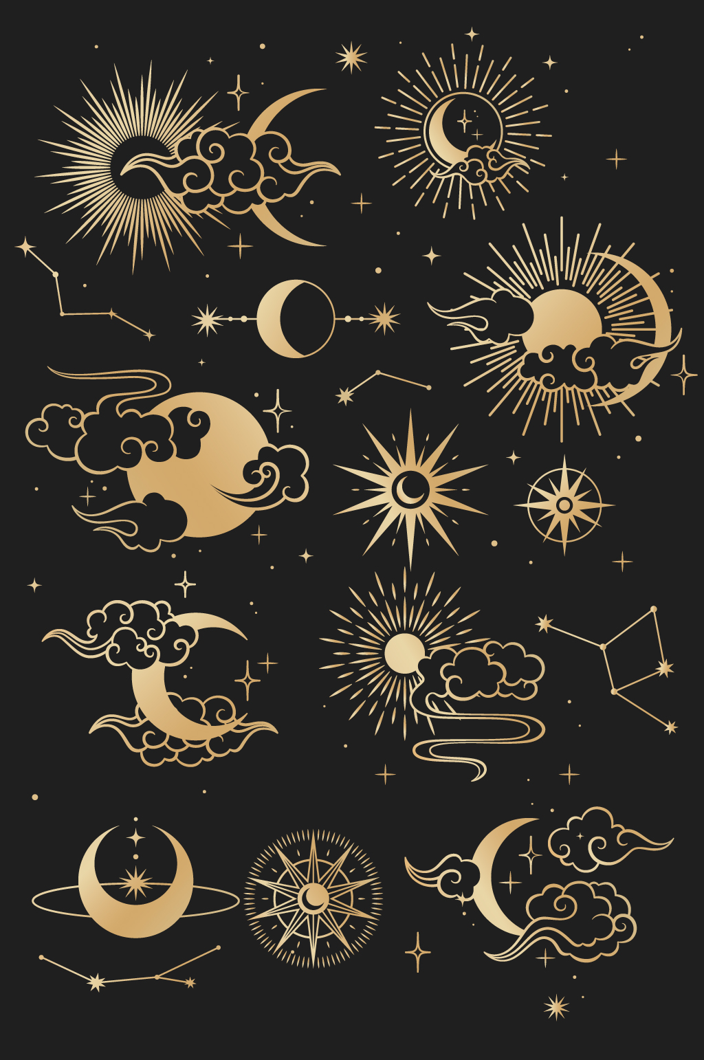 古代日月星辰图案图片