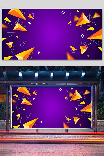 紫色抽象创意banner背景