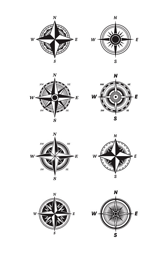 指南针方向轮盘矢量元素