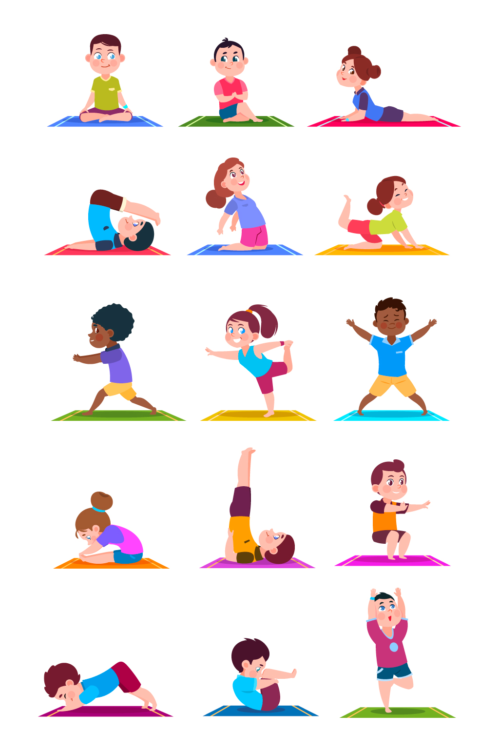 幼儿健身瑜伽矢量元素