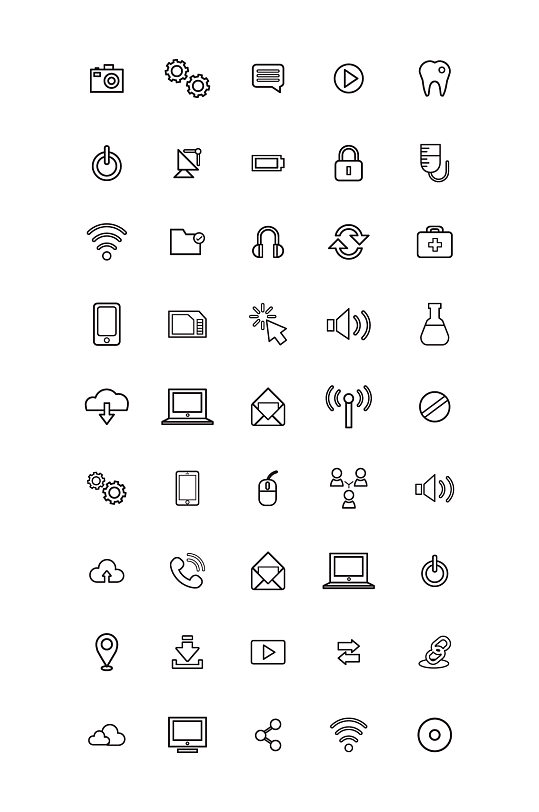 线性手机矢量图标