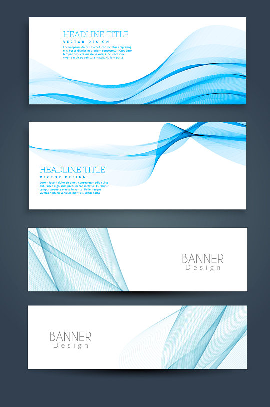 创意蓝色抽象banner背景-众图网