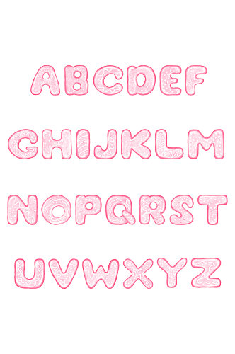 粉色可爱饼干英文字母元素
