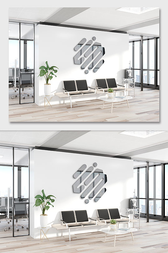企业墙面LOGO样机贴图-众图网