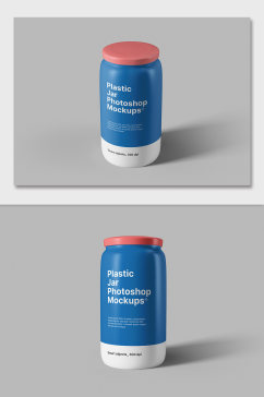 塑料罐包装样机贴图