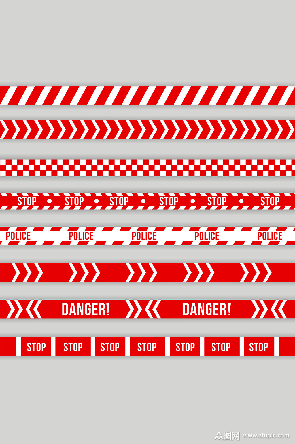 红色警戒线矢量元素