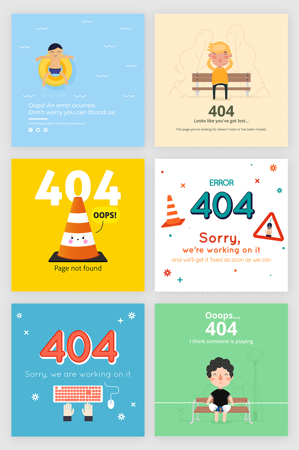 404错误创意插画元素素材