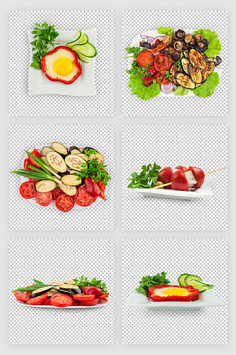 BBQ食材蔬菜沙拉PSD免抠元素