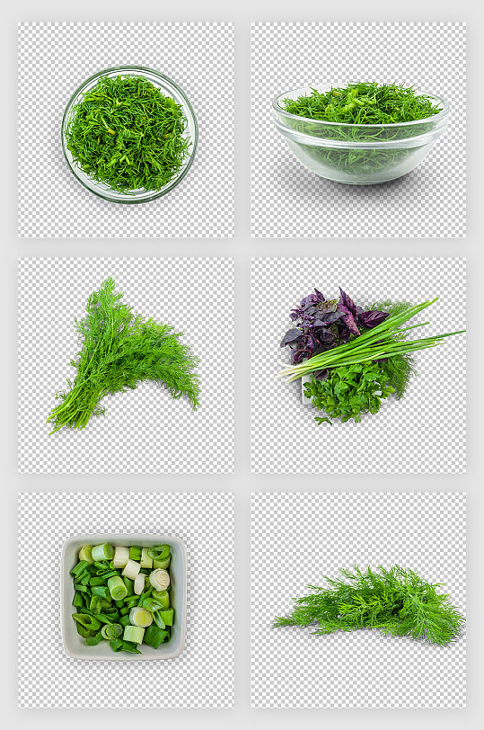 葱花香菜食材psd免抠素材
