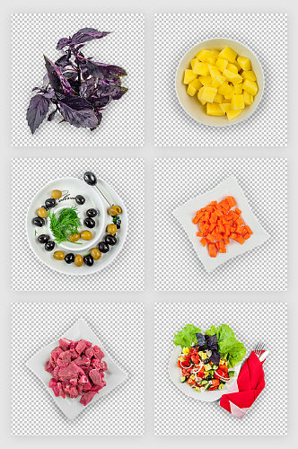 烹饪食材料理蔬菜PSD免抠素材