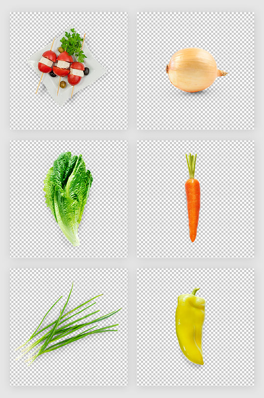蔬菜食材洋葱白菜辣椒胡萝卜素材