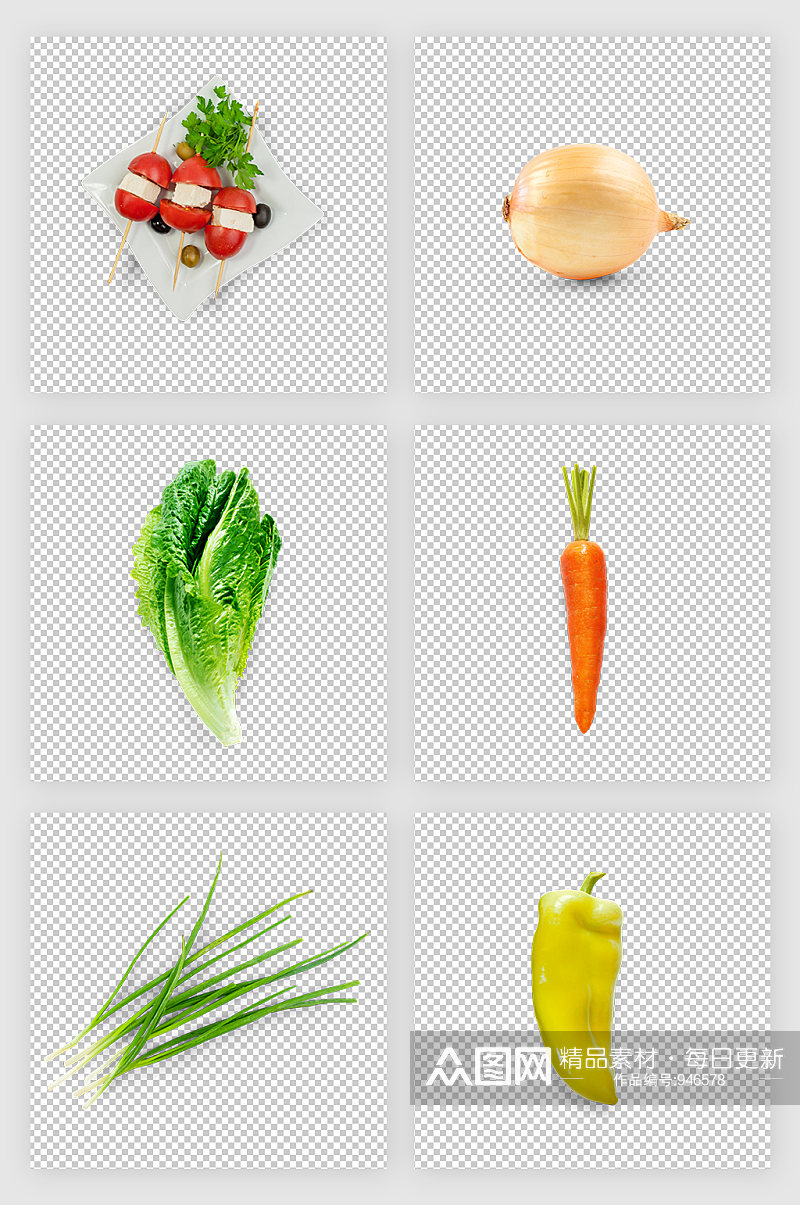 蔬菜食材洋葱白菜辣椒胡萝卜素材素材