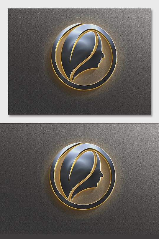 黑色质感LOGO样机贴图-众图网