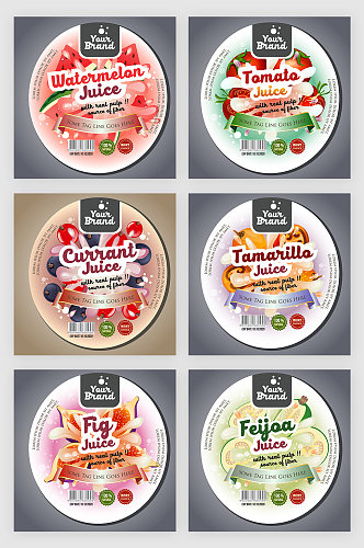 果味果冻酸奶品牌标签元素