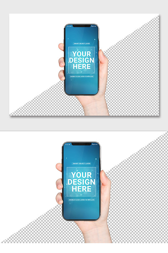 手拿手机UI界面样机-众图网