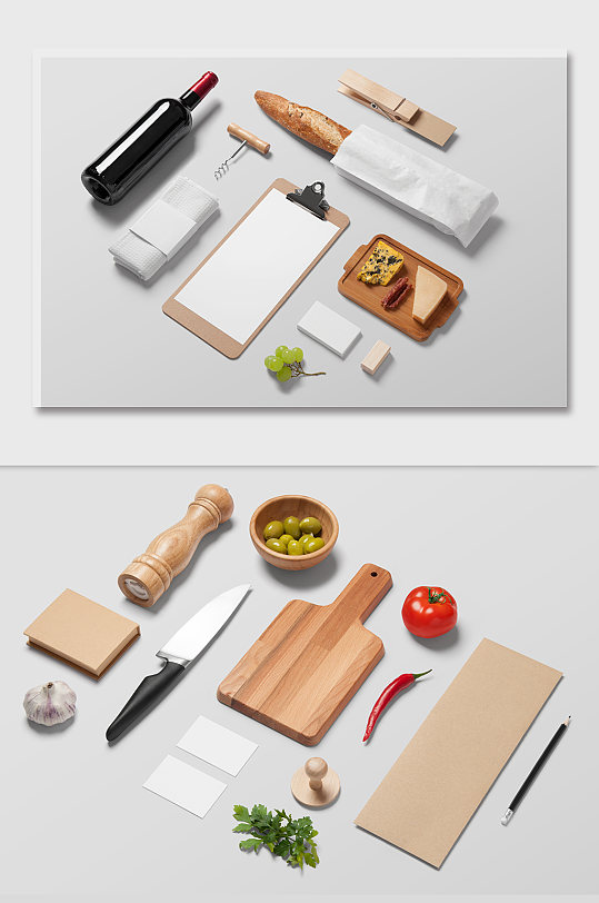 西餐烹饪食材与工具元素