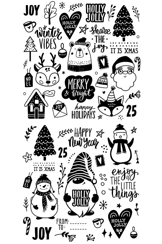 圣诞节涂鸦图片-圣诞节涂鸦素材下载-众图网