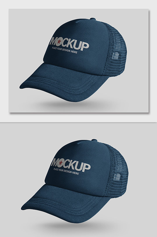 棒球帽图案logo样机