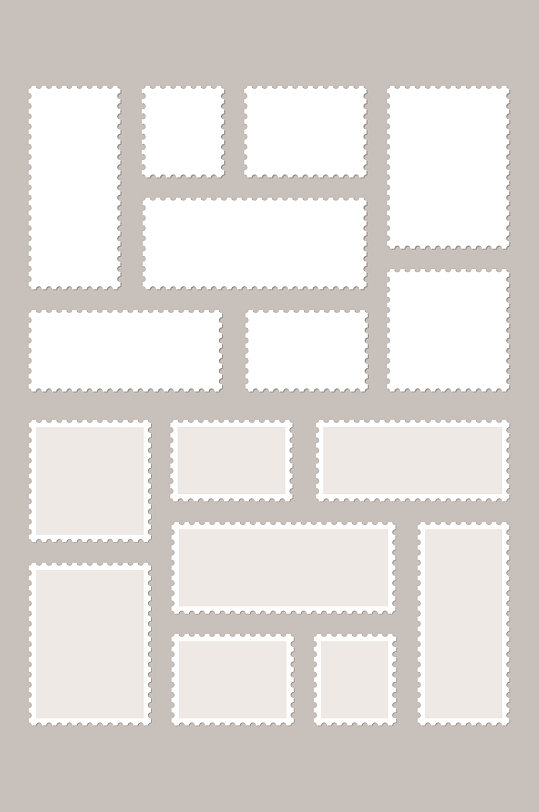 邮票模板矢量元素-众图网