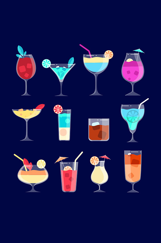 鸡尾酒矢量手绘元素手绘素描夏日冰饮鸡尾酒元素立即下载荡秋千卡通