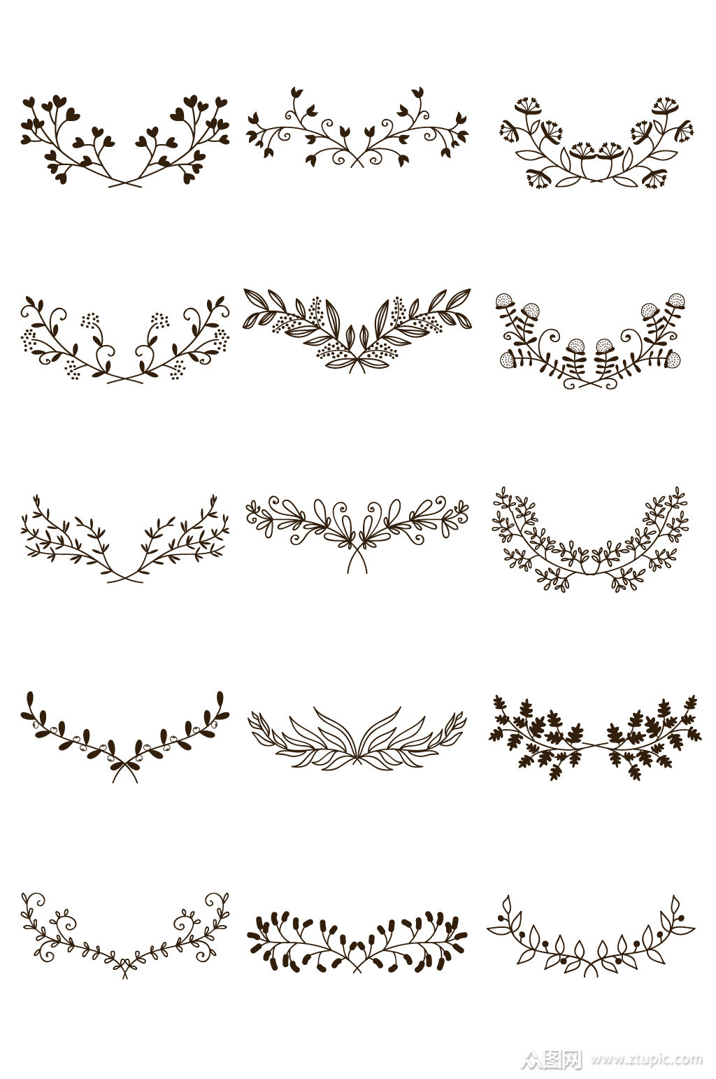 素描花边边框修饰元素素材