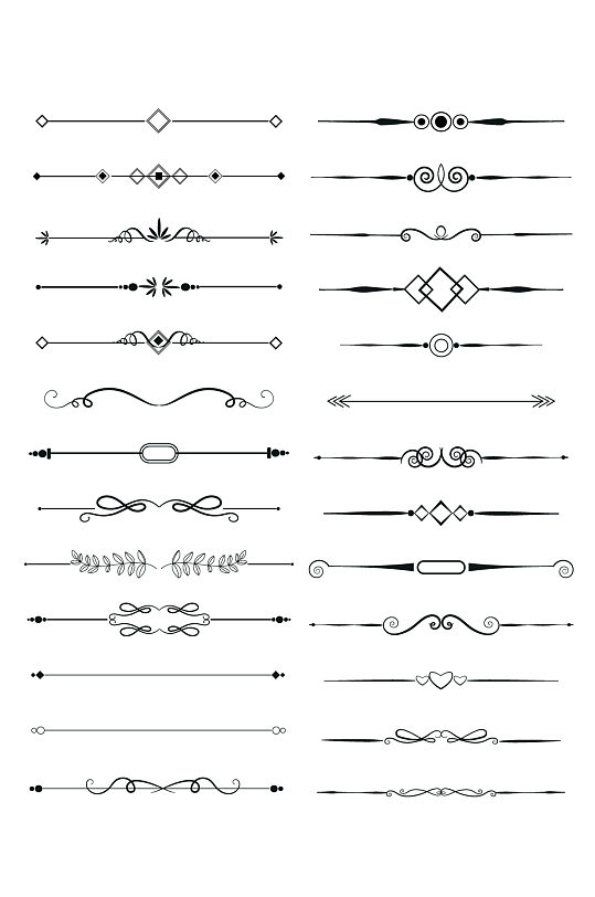 手绘精美边框分隔线元素