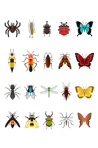 昆虫矢量卡通元素