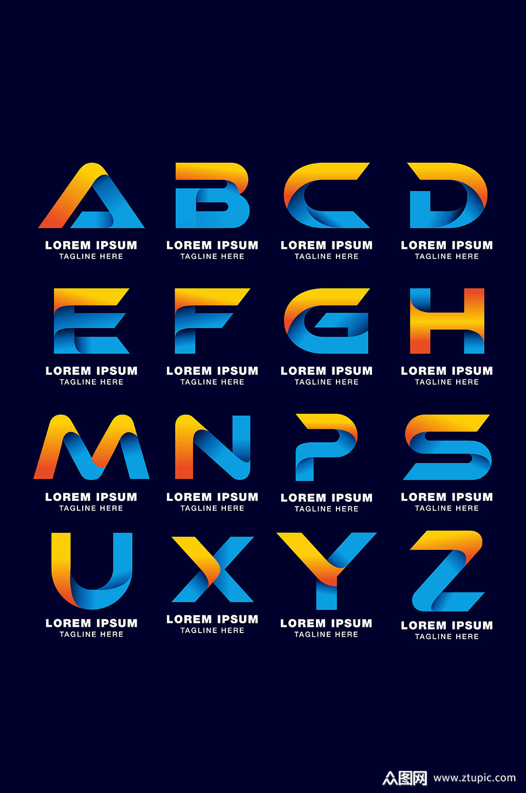 英文字母艺术字体元素