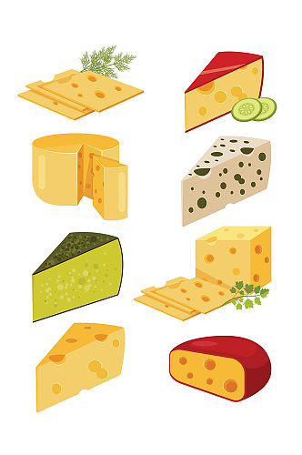 奶酪矢量卡通免抠元素