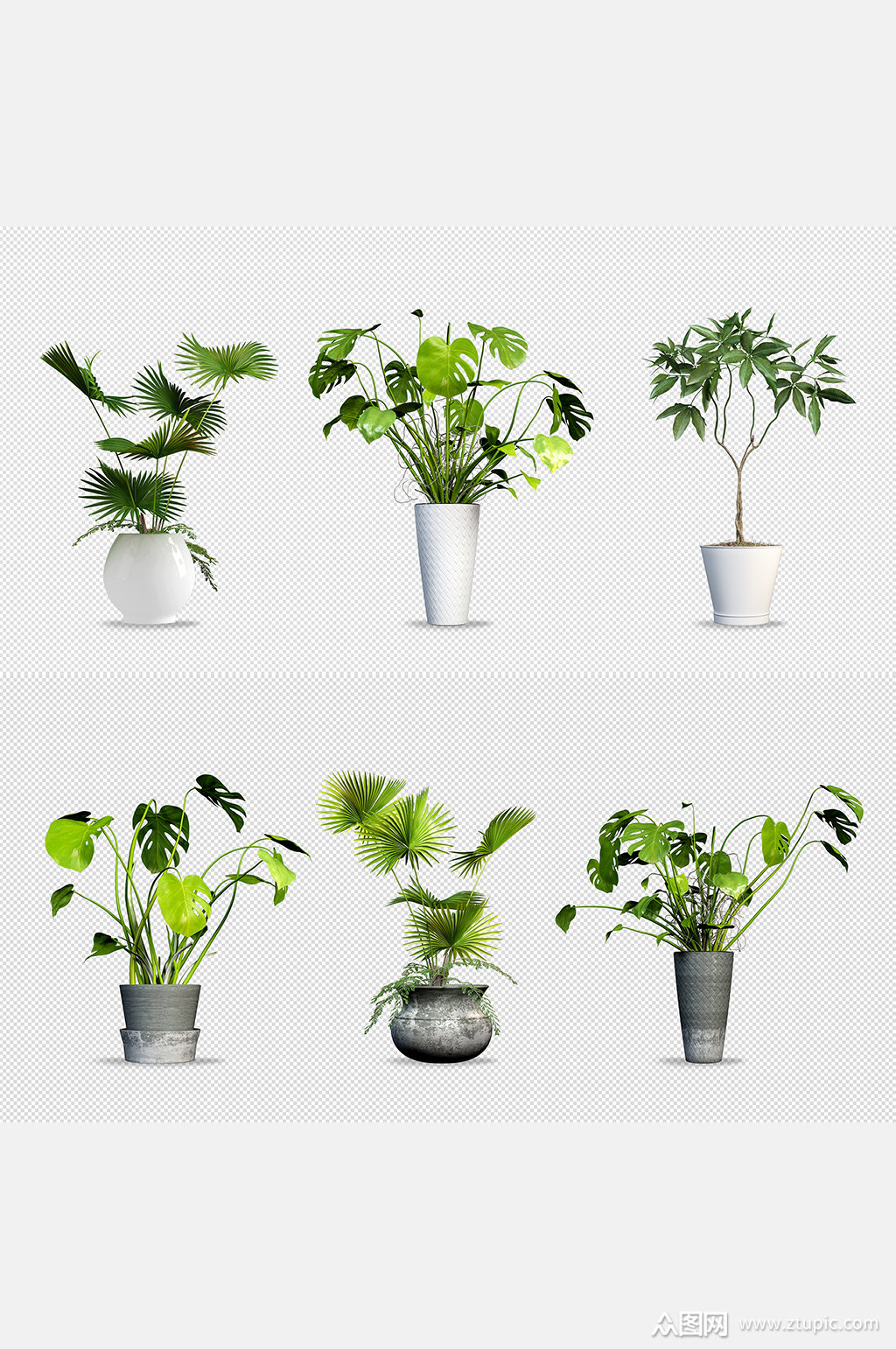 psd免抠绿植盆栽元素素材