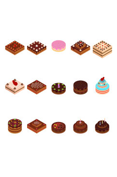 巧克力蛋糕甜品矢量元素