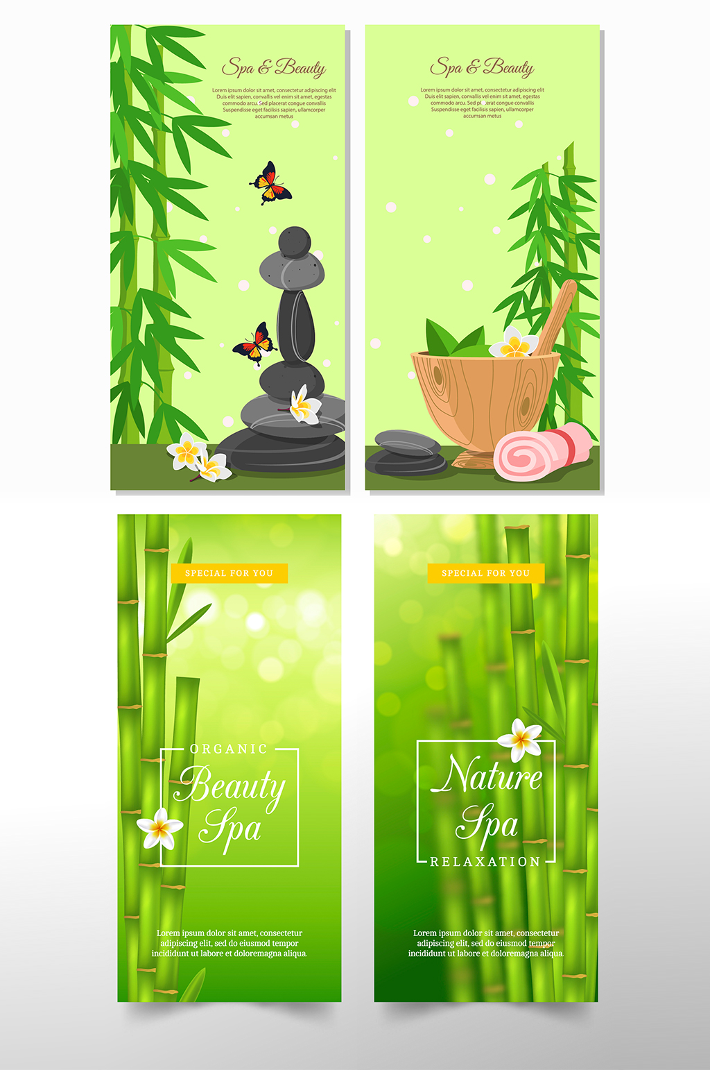 绿色健康SPA养生banner素材