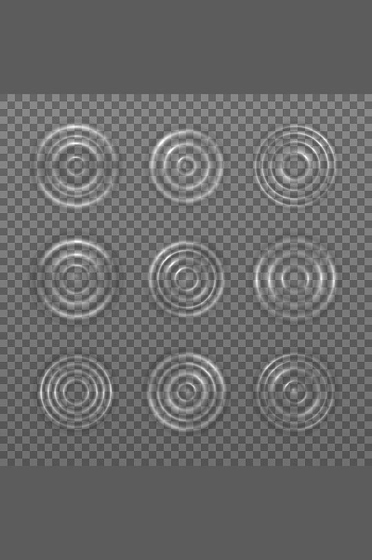 透明水波纹矢量元素