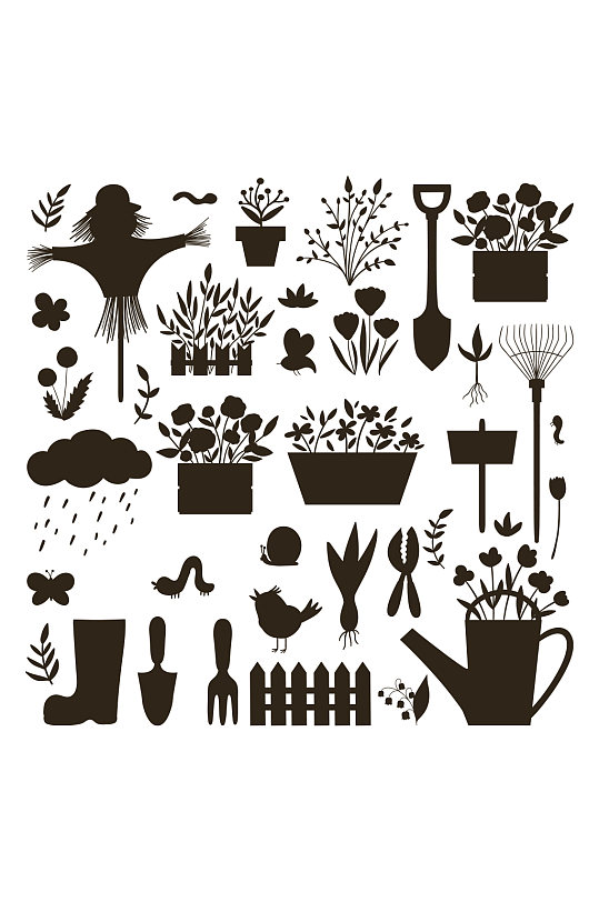 园艺剪影图片-园艺剪影素材下载-众图网