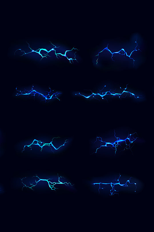 闪电裂痕矢量元素