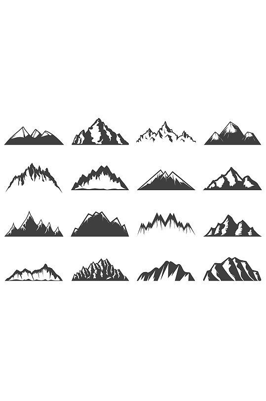 山脉山峰矢量元素
