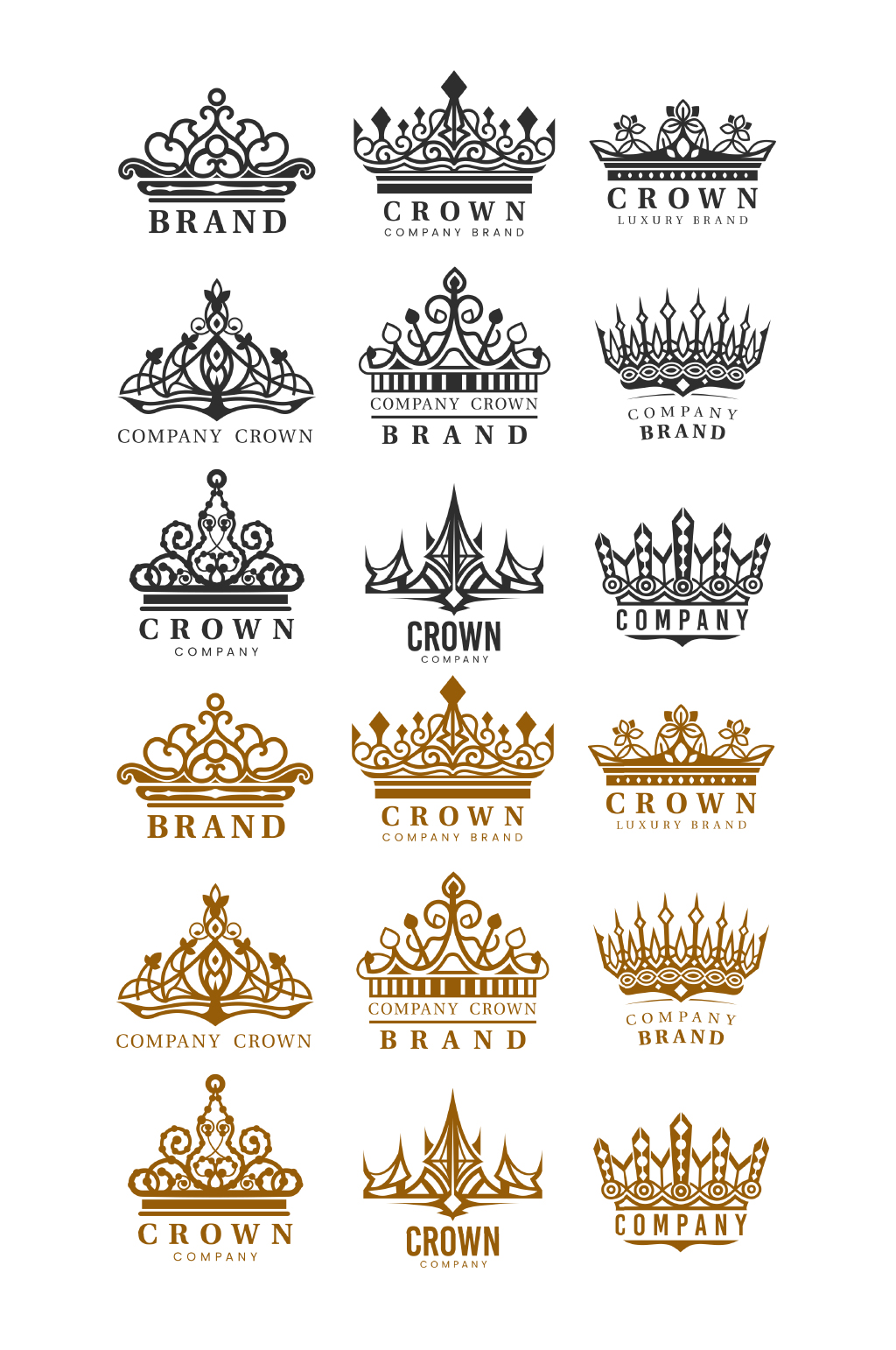 皇冠样式矢量元素-设计元素素材下载-众图网