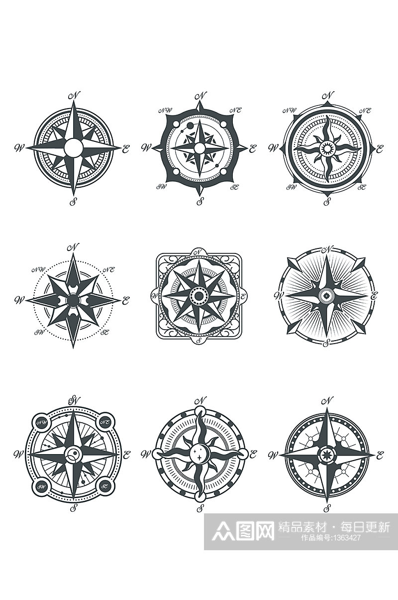 指南针罗盘矢量元素素材