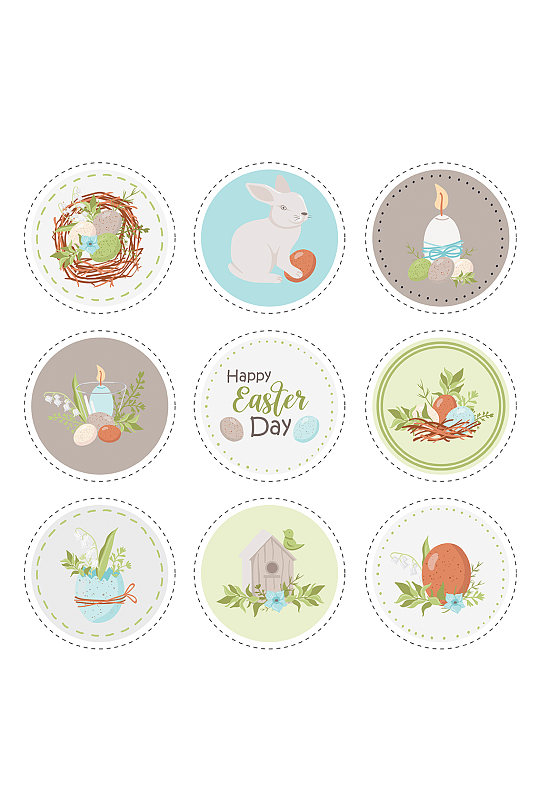 复活节可爱卡通元素