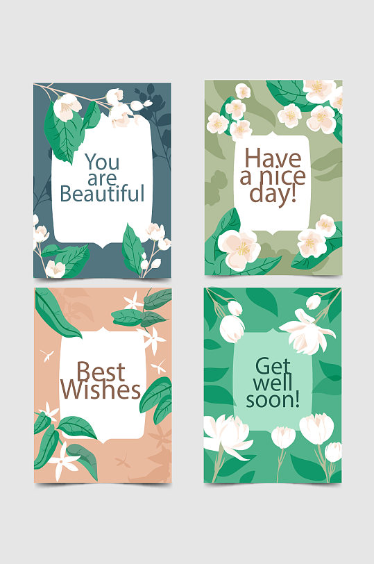 祝福卡片花卉背景元素