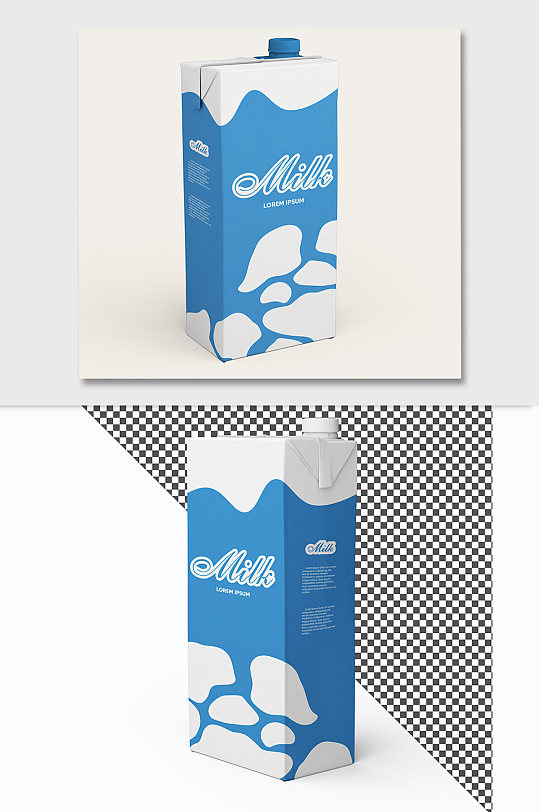 牛奶饮料包装盒样机贴图