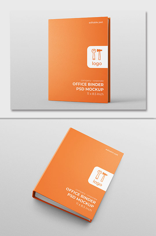 文件夹办公用品样机LOGO贴图-众图网