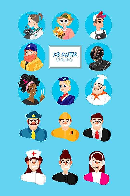 职业人物头像元素