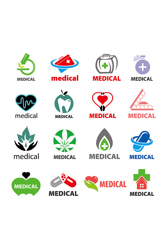 生物药品绿色医疗矢量logo元素