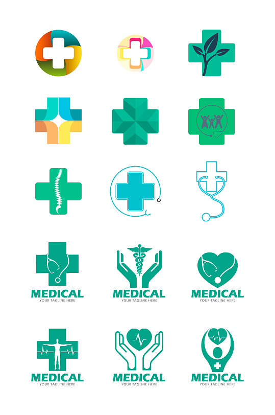 生命健康医疗logo元素